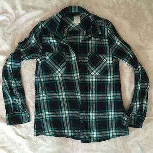 Twik - Navy Blue/Green Plaid Shirt